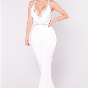 White rhinestone jumpsuit